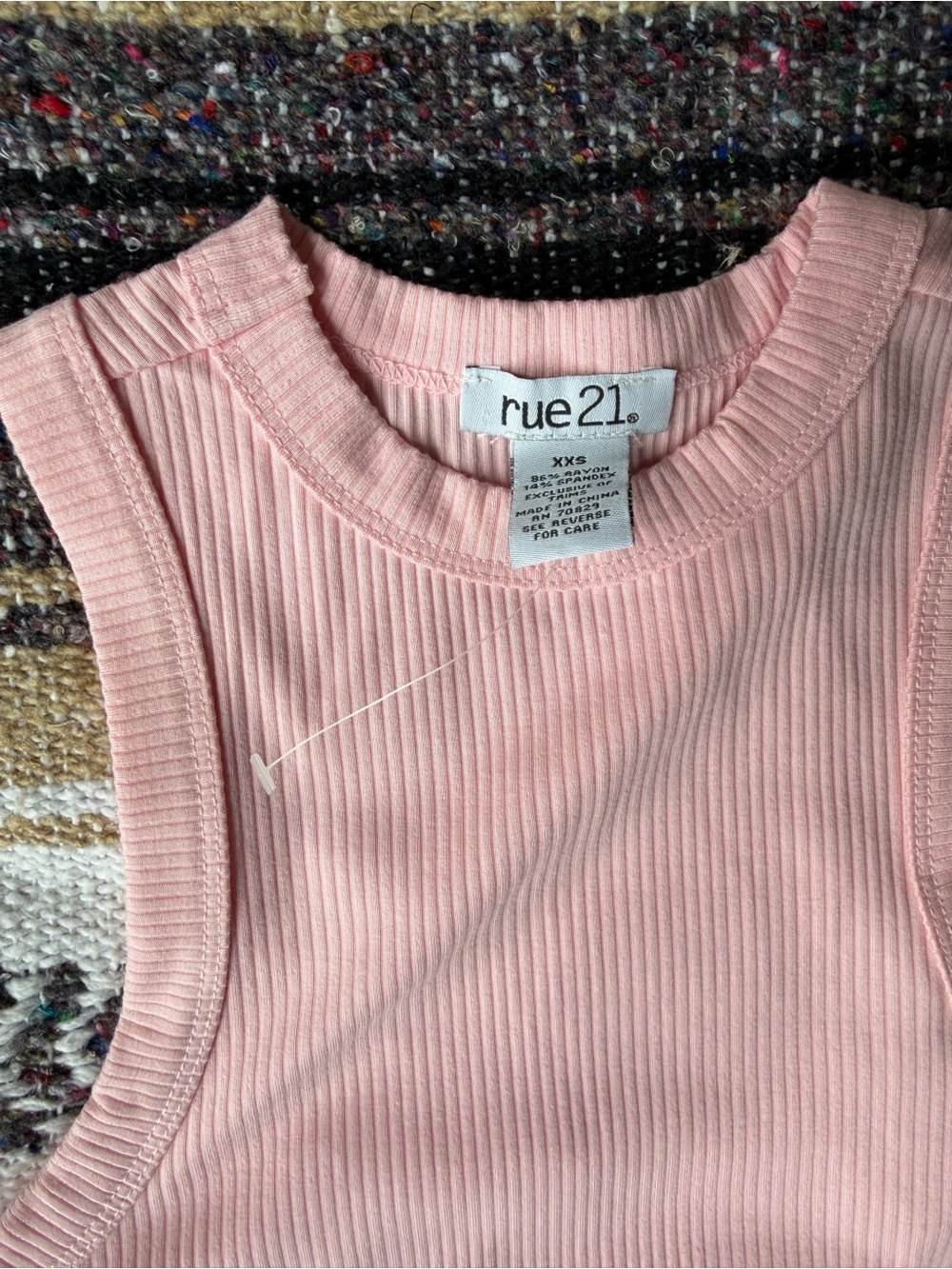 rue21 Light Pink Ribbed Crewneck Tank